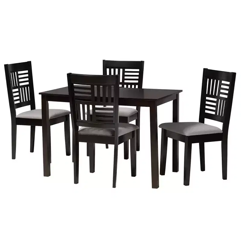 Baxton Studio Deanna Modern Fabric Wood Dining Set