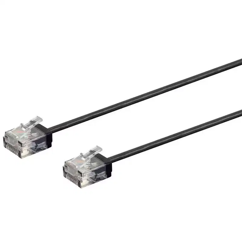 Monoprice Cat6 Ethernet Patch Cable - 7 Feet - Black | Stranded, 550MHz, UTP, Pure Bare Copper Wire, 32AWG - Micro SlimRun Series