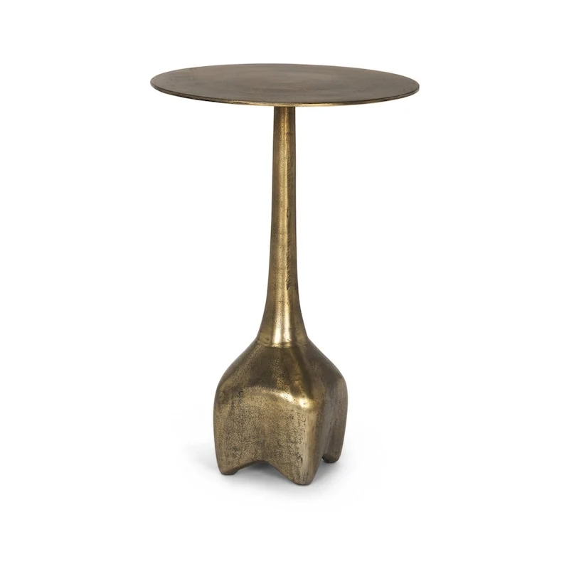 Large Gold Metal Accent Table