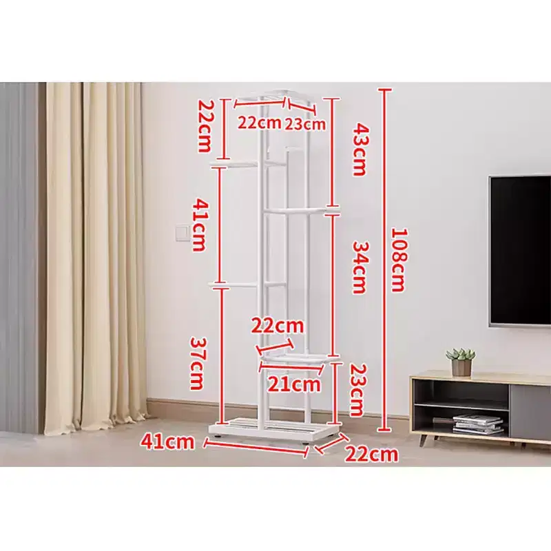 Plant Stand, 6 Tier 7 Potted Plant Shelf, Anti Slip Waterproof Corner Tall Flower Holders, Flower Pot Holder Display Stand