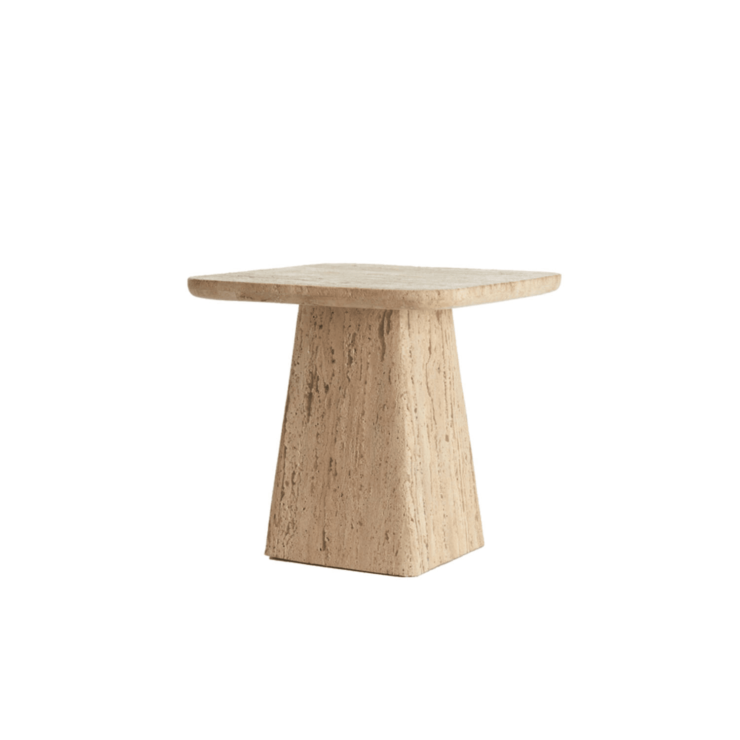 Travertine Square Side Table