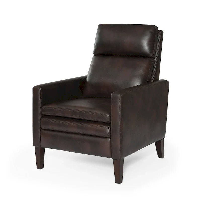 Faux Leather Push Back Recliner