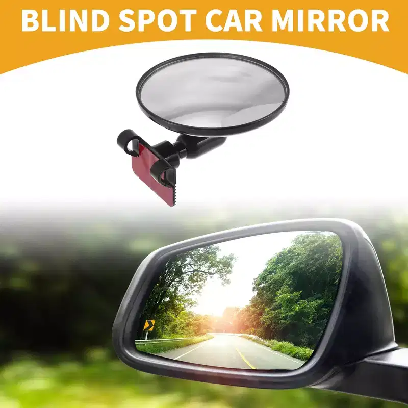 Unique Bargains Universal Car Rear View Mirror 360 Degree Rotation Adjustable Glass Black 1Pc