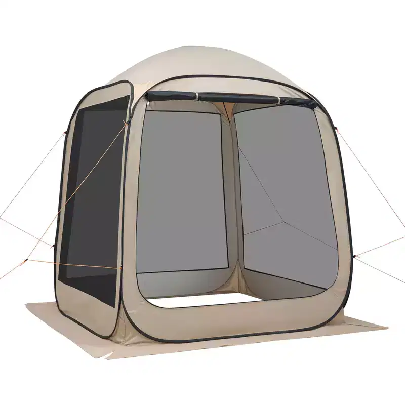 VEVOR Screen House Tent, 6 x 6 ft, 4-6 Person Pop Up Screen Tent, Portable Screened in Canopy with Carry Bag, Netting Sides, Ground Stakes, Beige