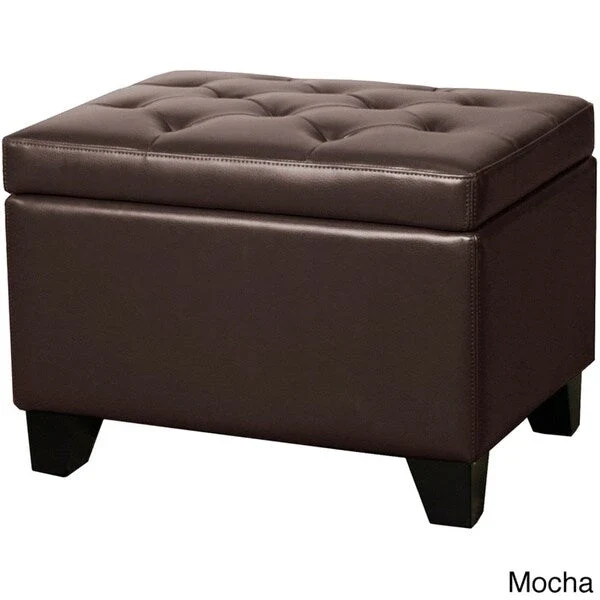 Julian Rectangular Bonded Leather Storage Ottoman