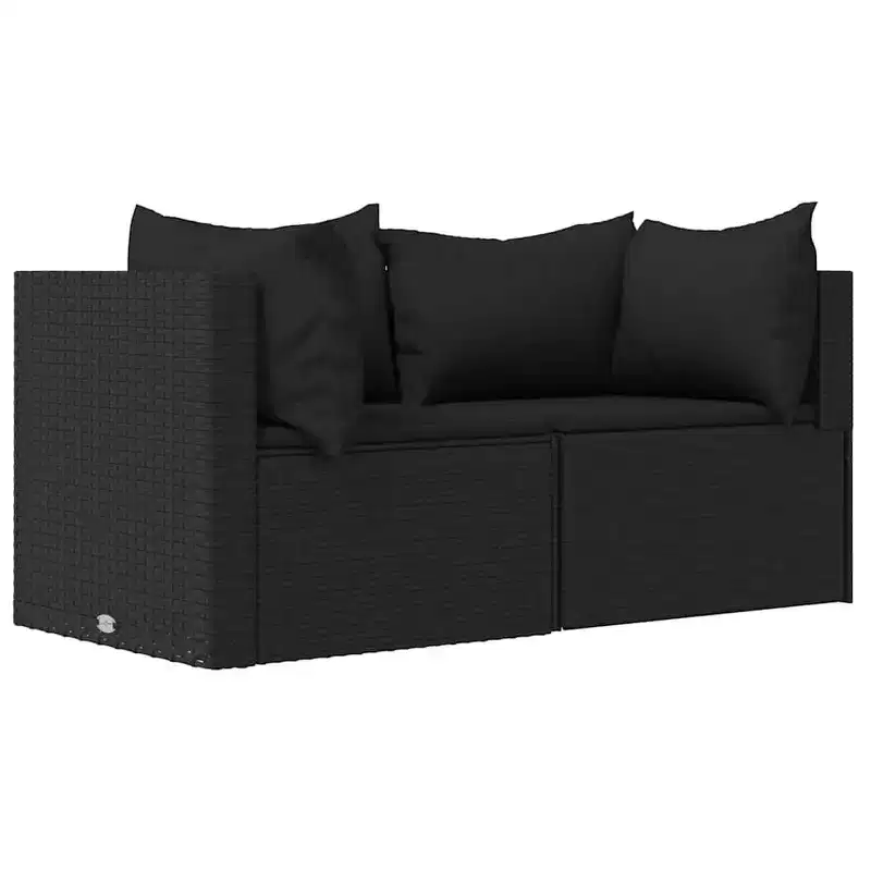 vidaXL Patio Lounge Set PE rattan, powder-coated steel, tempered glass