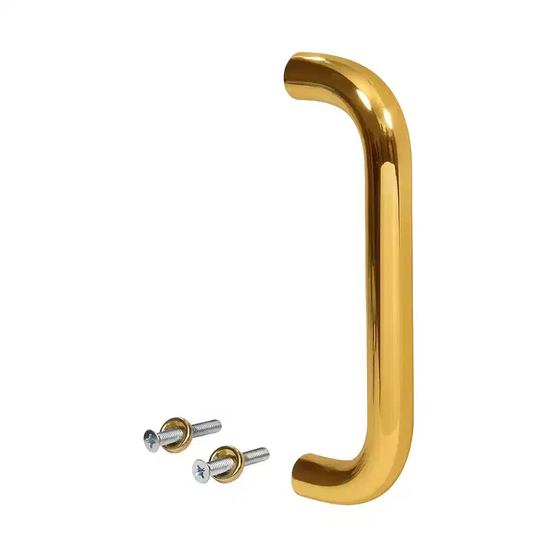 Brixwell 1SPL10BR Solid Pull Handle, 10 Mounting Center To Center, Aluminum Material, Polished Brass Finish