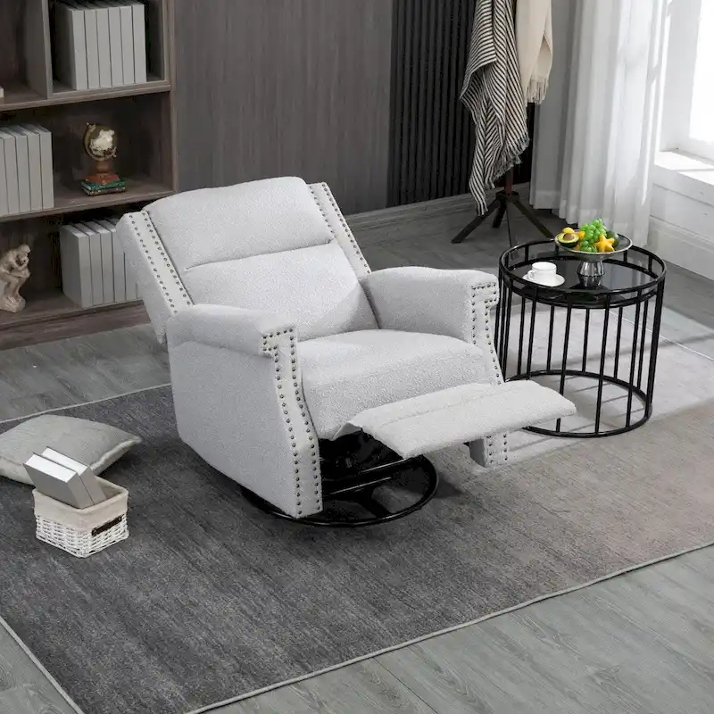 Swivel Manual Recliner Chair 360 Degree Leisure Arm Chair, Nursery Rocking Chairs