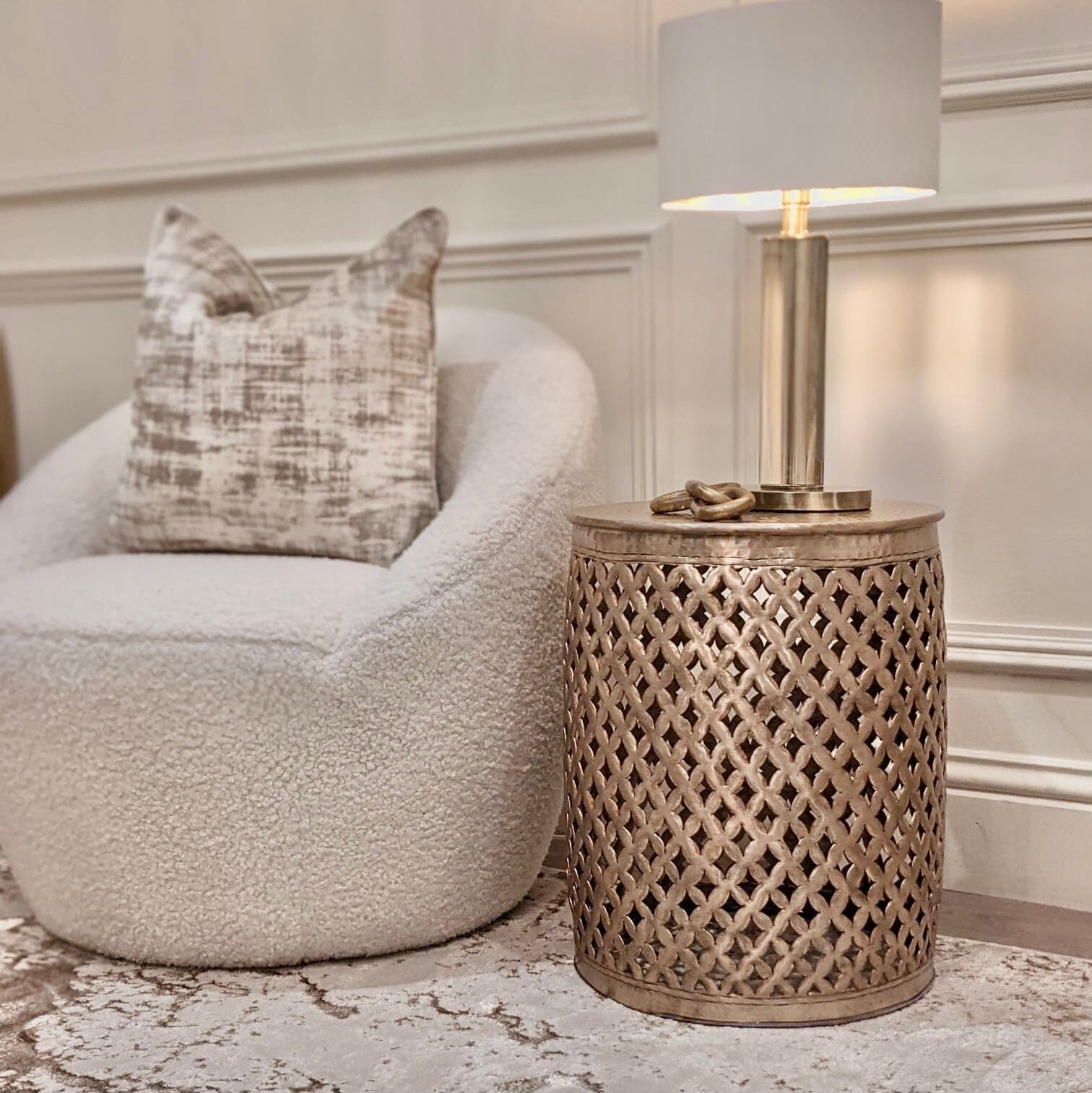Gold Round Side Table