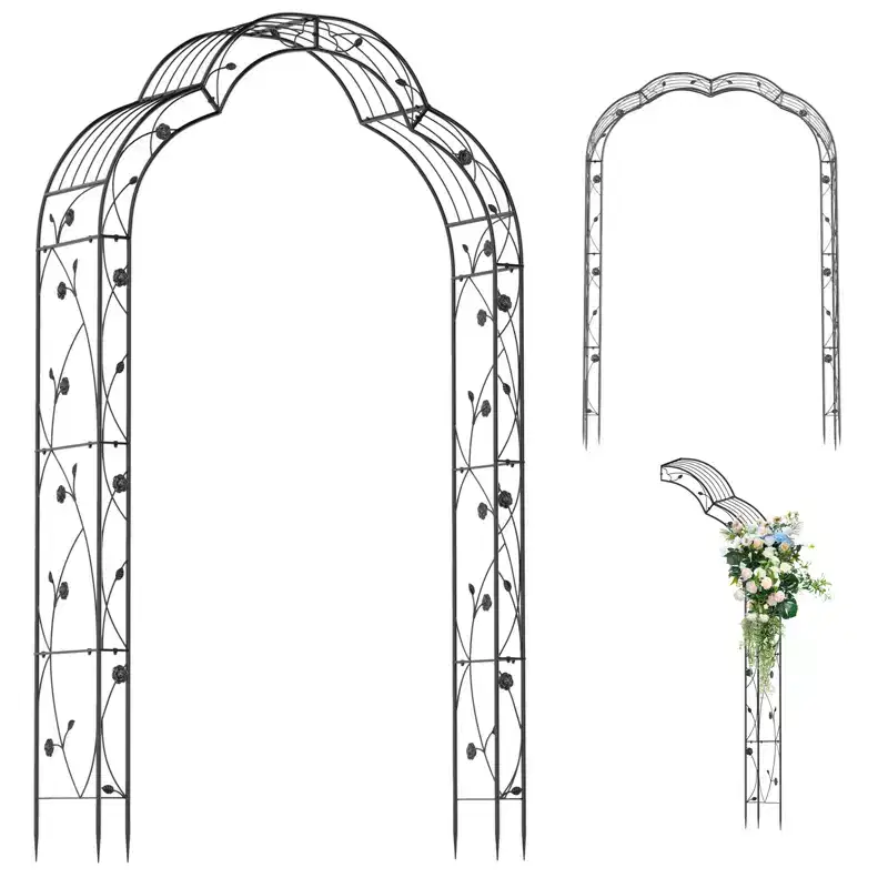 Costway 99 Tall Garden Arch Arbor Trellis w/6 Combination Ways & 2 Installation Methods
