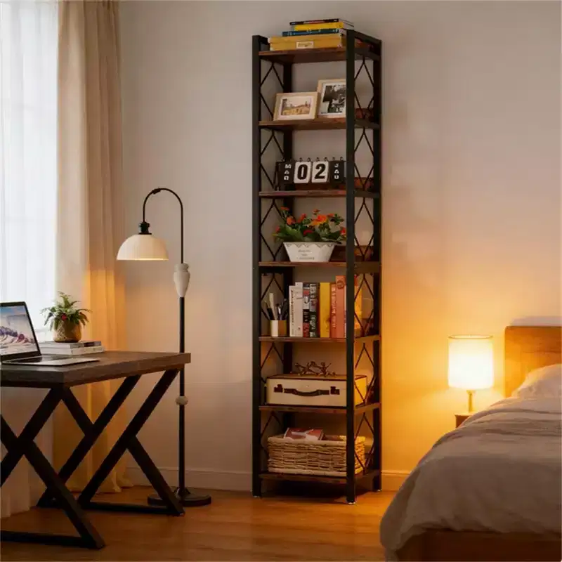 7-Tier Corner Shelf, Bookshelf Corner Bookcase