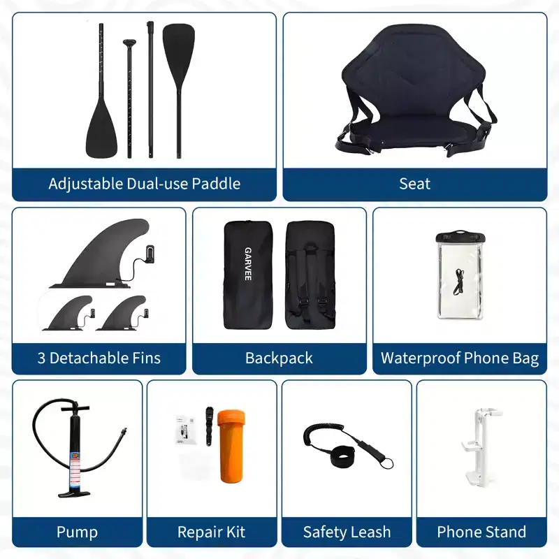 Inflatable SUP Paddleboard, Mid-Wide Stand Up Board with Adjustable Dual-Use Paddle, Non-Slip Deck & Premium Accessories for Adults Youth