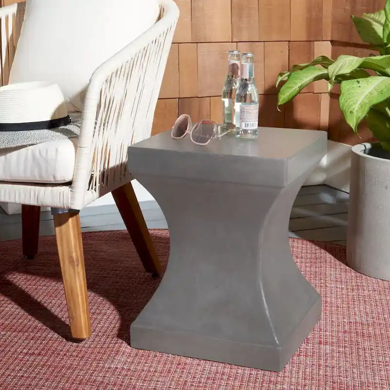 Concrete Indoor/Outdoor Accent Table - 13.7x13.7x17.7