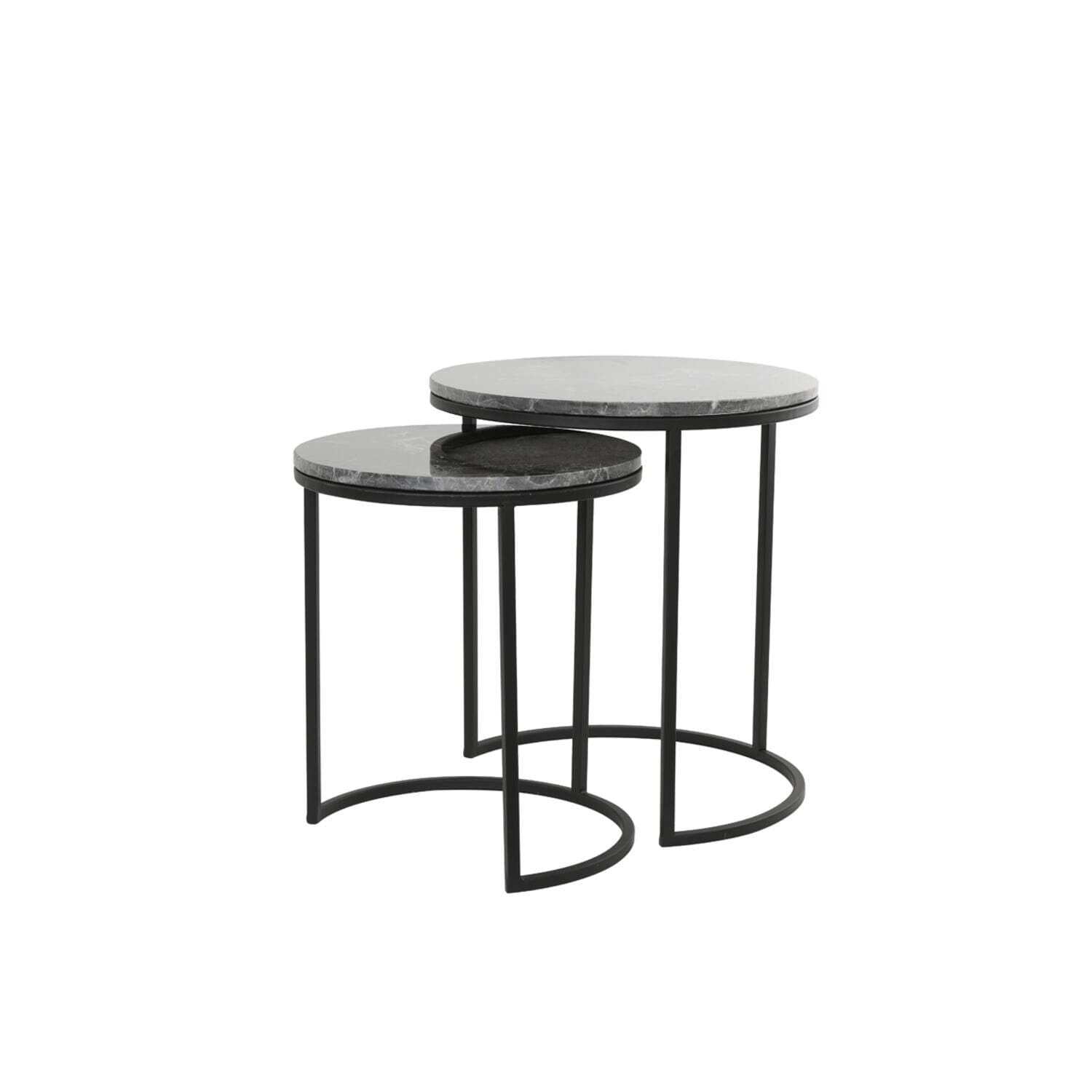 Black Marble Nesting Side Tables