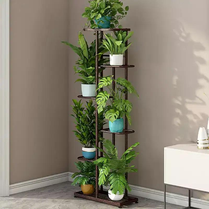 Plant Stand, 6 Tier 7 Potted Plant Shelf, Anti Slip Waterproof Corner Tall Flower Holders, Flower Pot Holder Display Stand