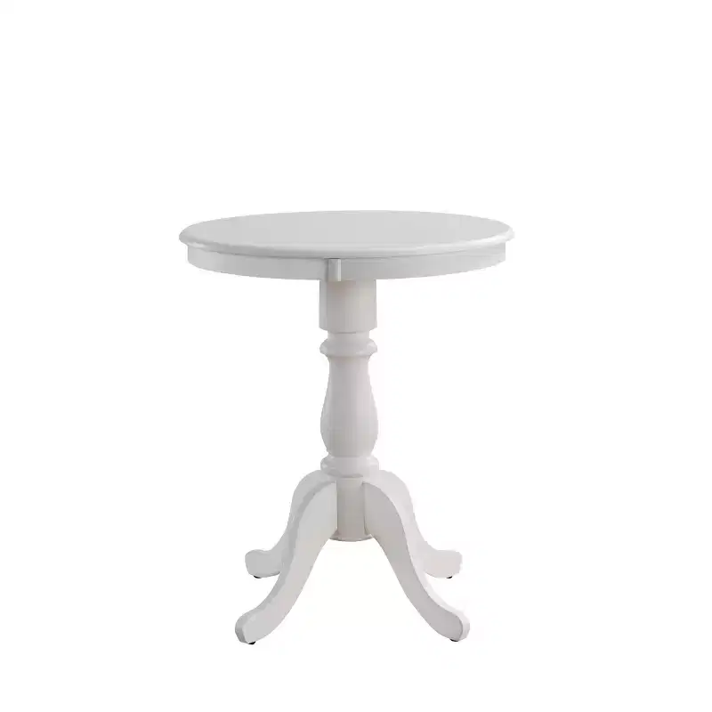 White Round Pedestal Bar Table, Seats 2