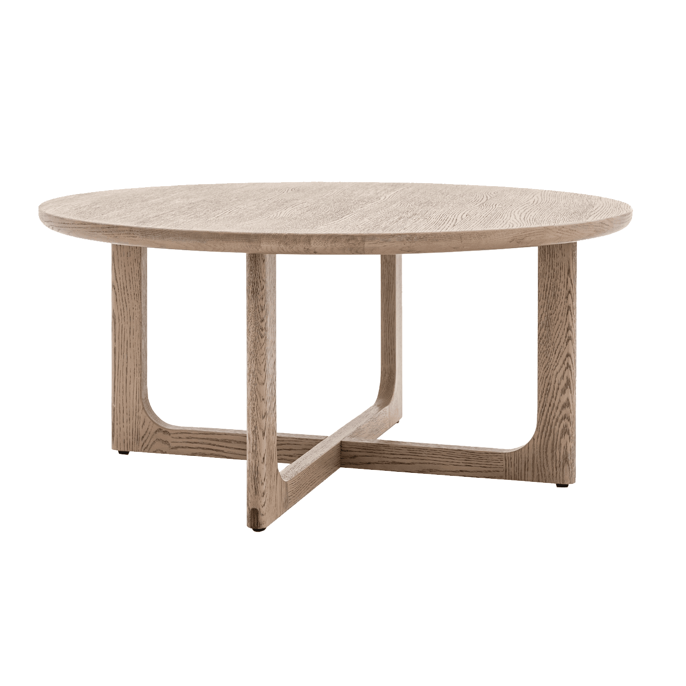 Smoked Oak Wooden Round Coffee Table
