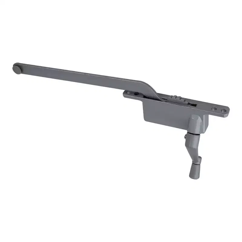 Brixwell Casement Operator Assembly 9 Handle Length, 3-7/8 Inner And 4-3/4 Outer Hole Spacing, Handle Included, Metal Material, Aluminum Finish