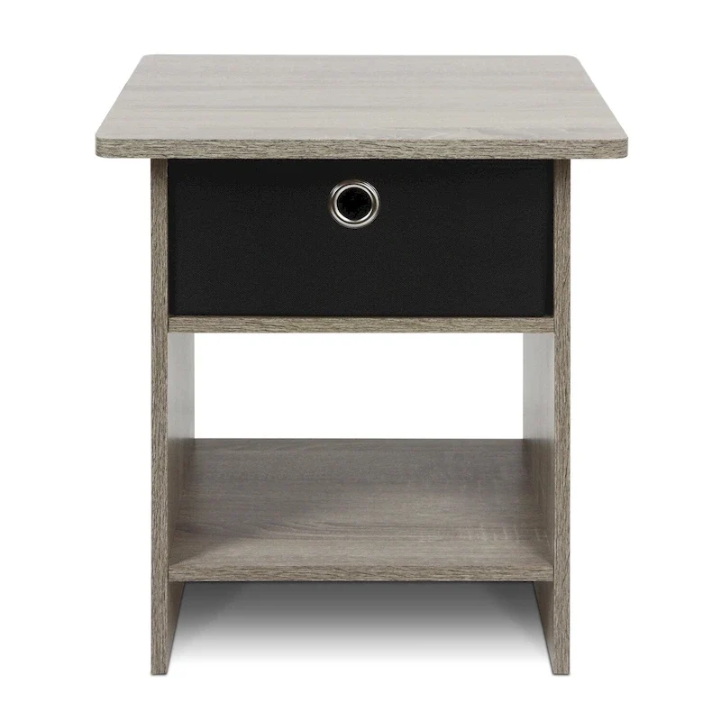 Furinno Dario End Table/ Night Stand Storage Shelf with Bin Drawer