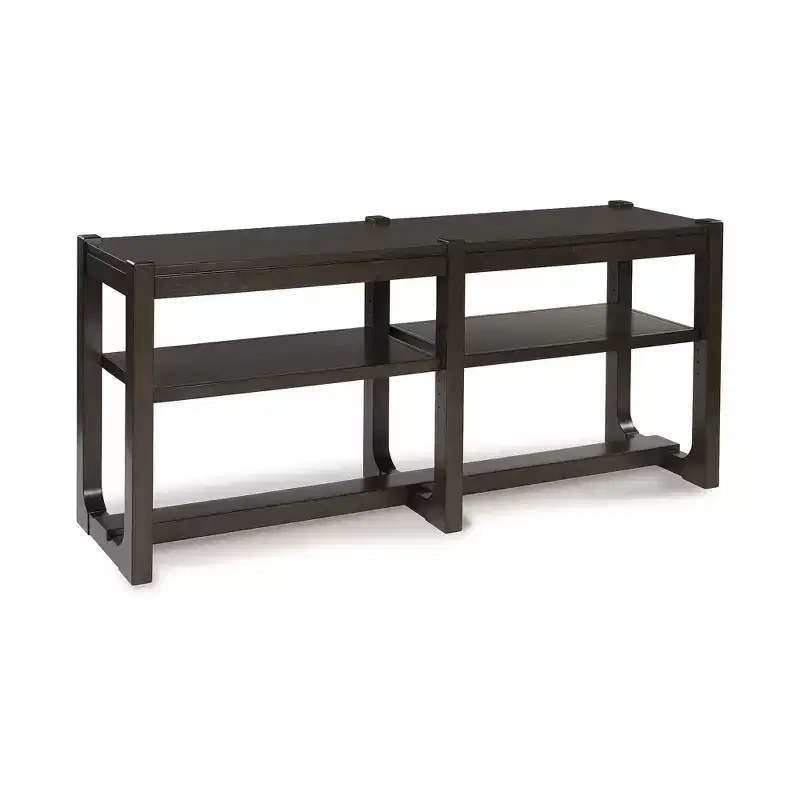 Modern Console Sofa Table with Adjustable Shelves �C Dark Brown, 65" Wide