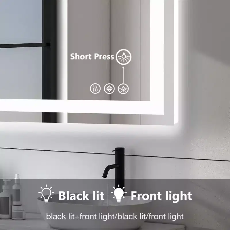 3-Mode LED Bathroom Mirror: Anti-fog, Dual Light