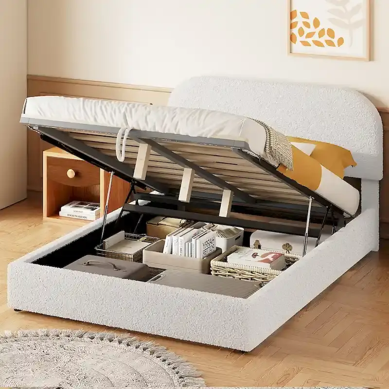 Full Size Upholstered Platform Bed with Hydraulic Storage