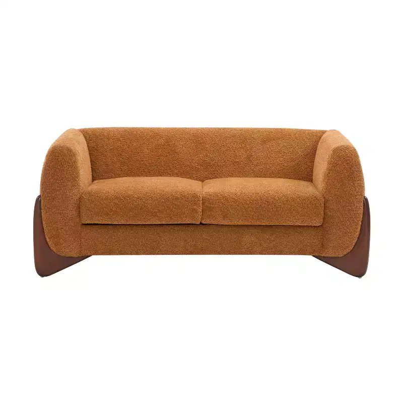 James 63 " Boucle Fabric Loveseat Caramel