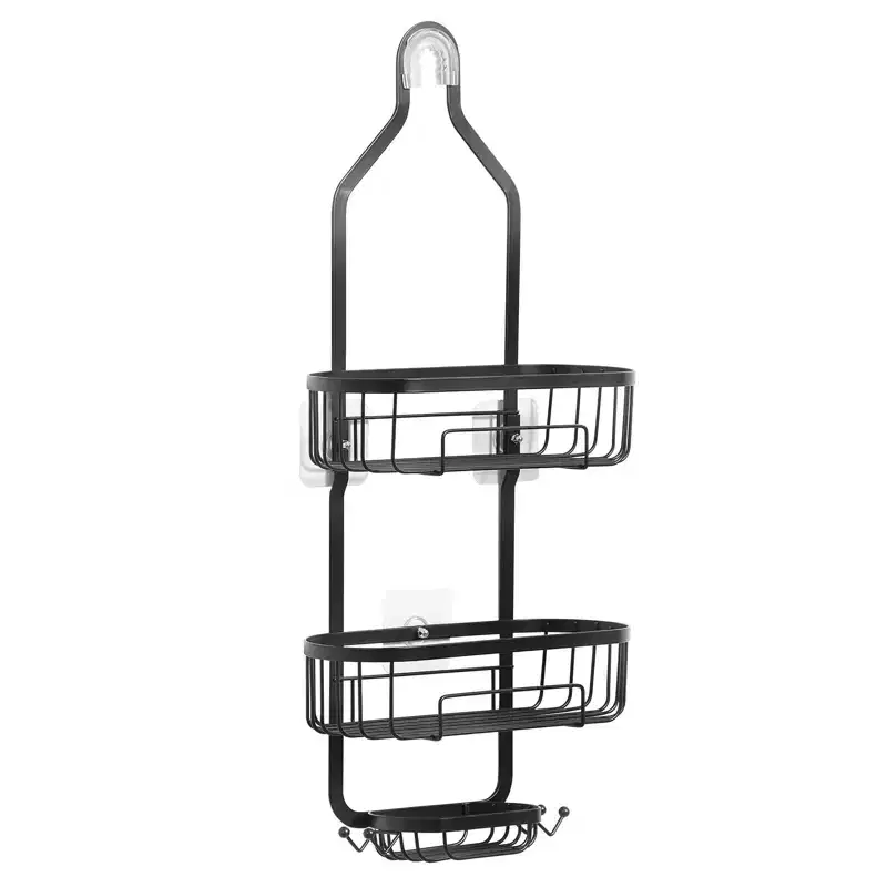 3-Tier Over-the-Shower-Head Caddy Organizer with Hooks �C Rust-Resistant