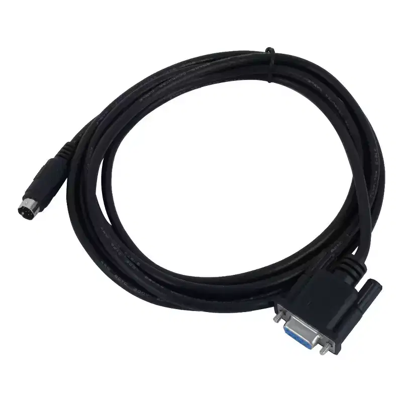 Unique Bargains 8.2Ft Serial RS232 DB9 Female to Male 8 Pin Mini Din PLC Programming Cable for Proface GPW-CB02