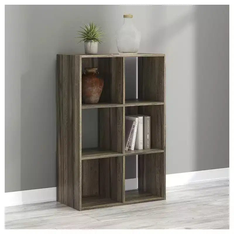6-Cube Open Storage Organizer Bookcase, Versatile Display Unit for Home Organization, Wood Laminate