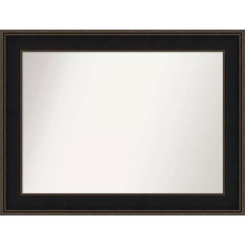 46 x 35 Non-Beveled Mezzanine Wood Bathroom Wall Mirror Espresso Brown - Amanti Art: Includes Mounting Hardware