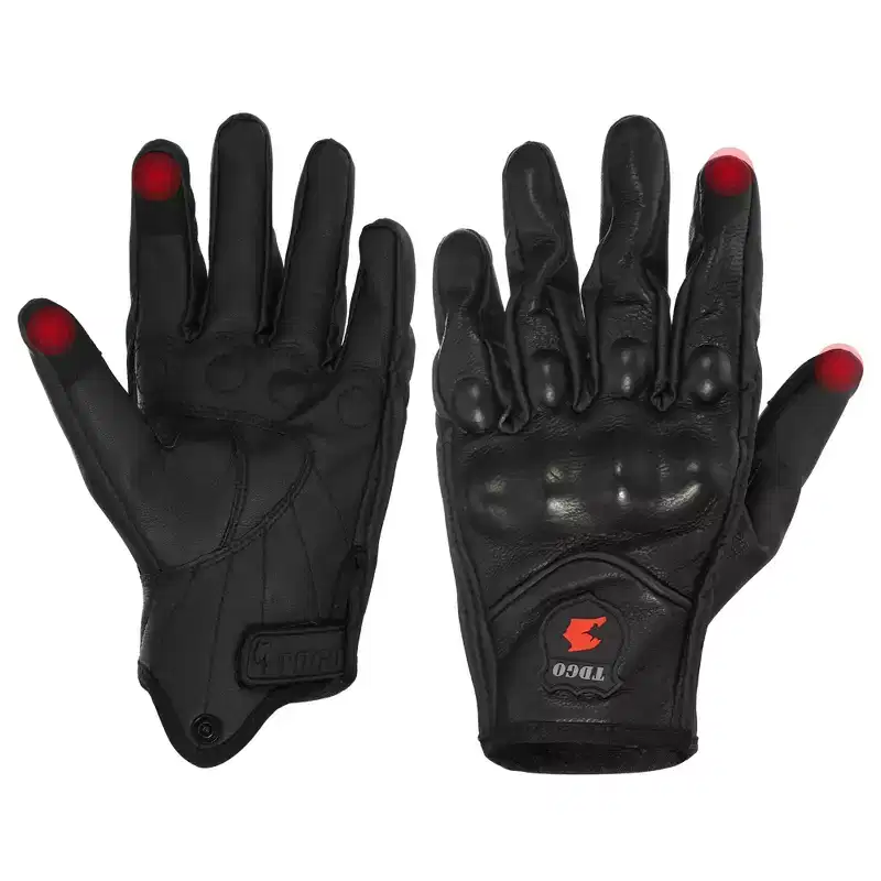 Unique Bargains Leather Cycling Riding Gloves Black 1 Pair