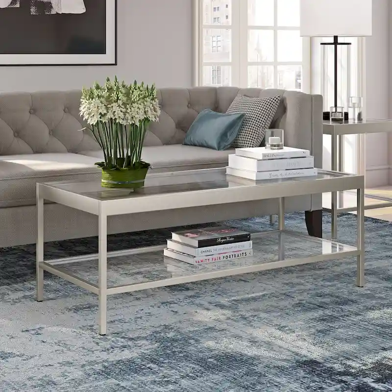 Alexis Metal and Glass Coffee Table