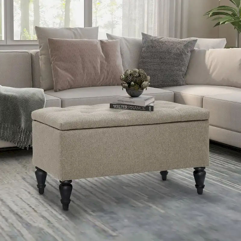 Maypex 29 in. Upholstered Storage Bench