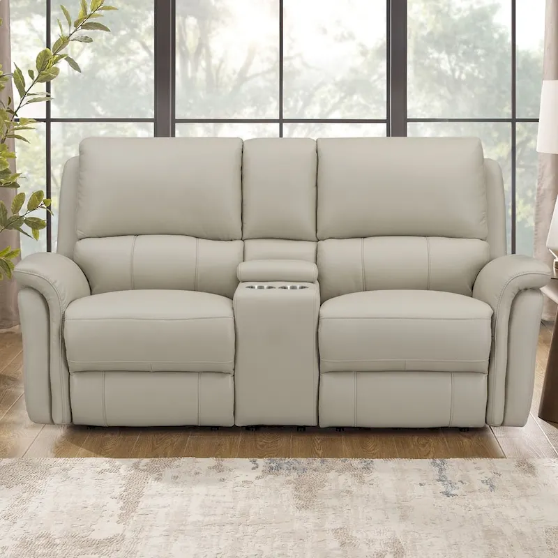 Hydeline Erindale Zero Gravity Power Recline and Headrest Top Grain Leather Loveseat