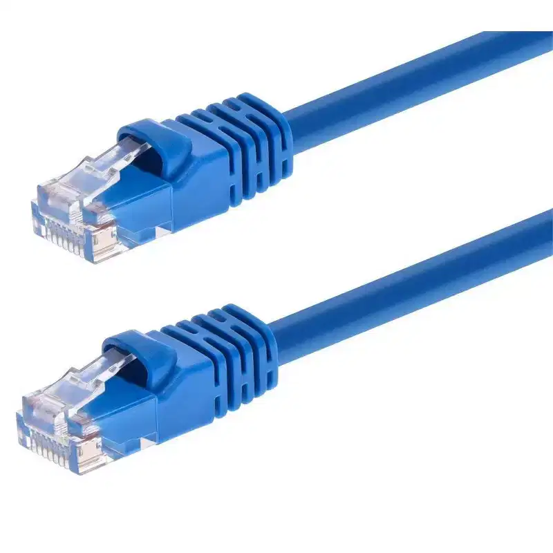 Monoprice Cat6 Ethernet Patch Cable - 30 Feet - Blue | Network Internet Cord - RJ45, Stranded, 550Mhz, UTP, Pure Bare Copper Wire, 24AWG