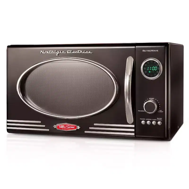 Nostalgia Retro 0.9 Cubic Foot 800-Watt Countertop Microwave Oven - Black