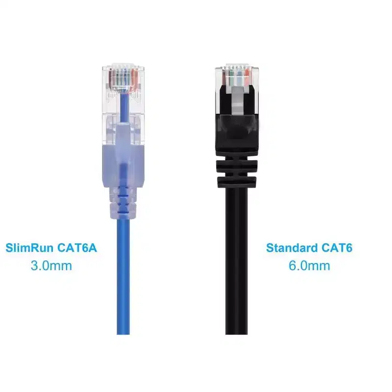 Monoprice Cat6A Ethernet Patch Cable - SlimRun, Snagless RJ45, 550MHz, UTP, Pure Bare Copper, 10G, 30AWG, 10-Pack, 4ft,