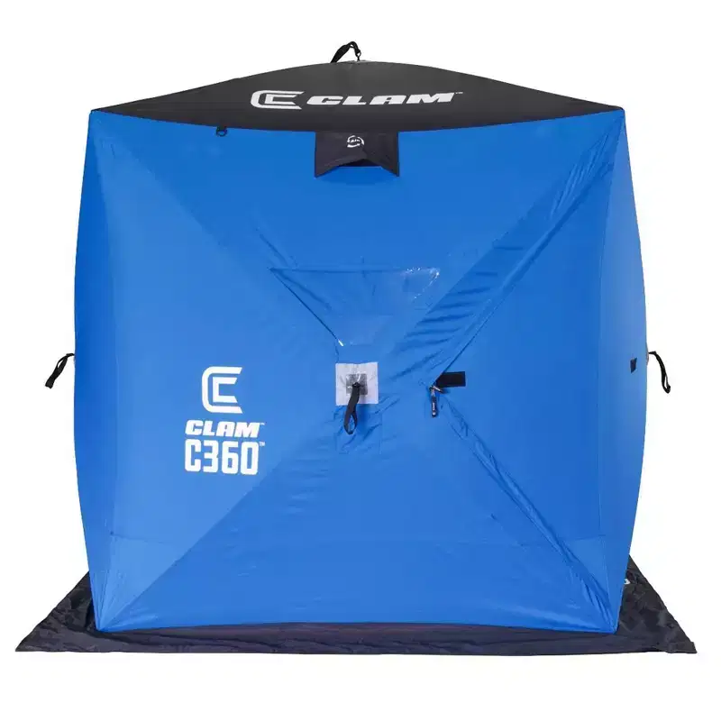 CLAM Portable Pop Up Ice Fishing Thermal Hub Shelter Tent