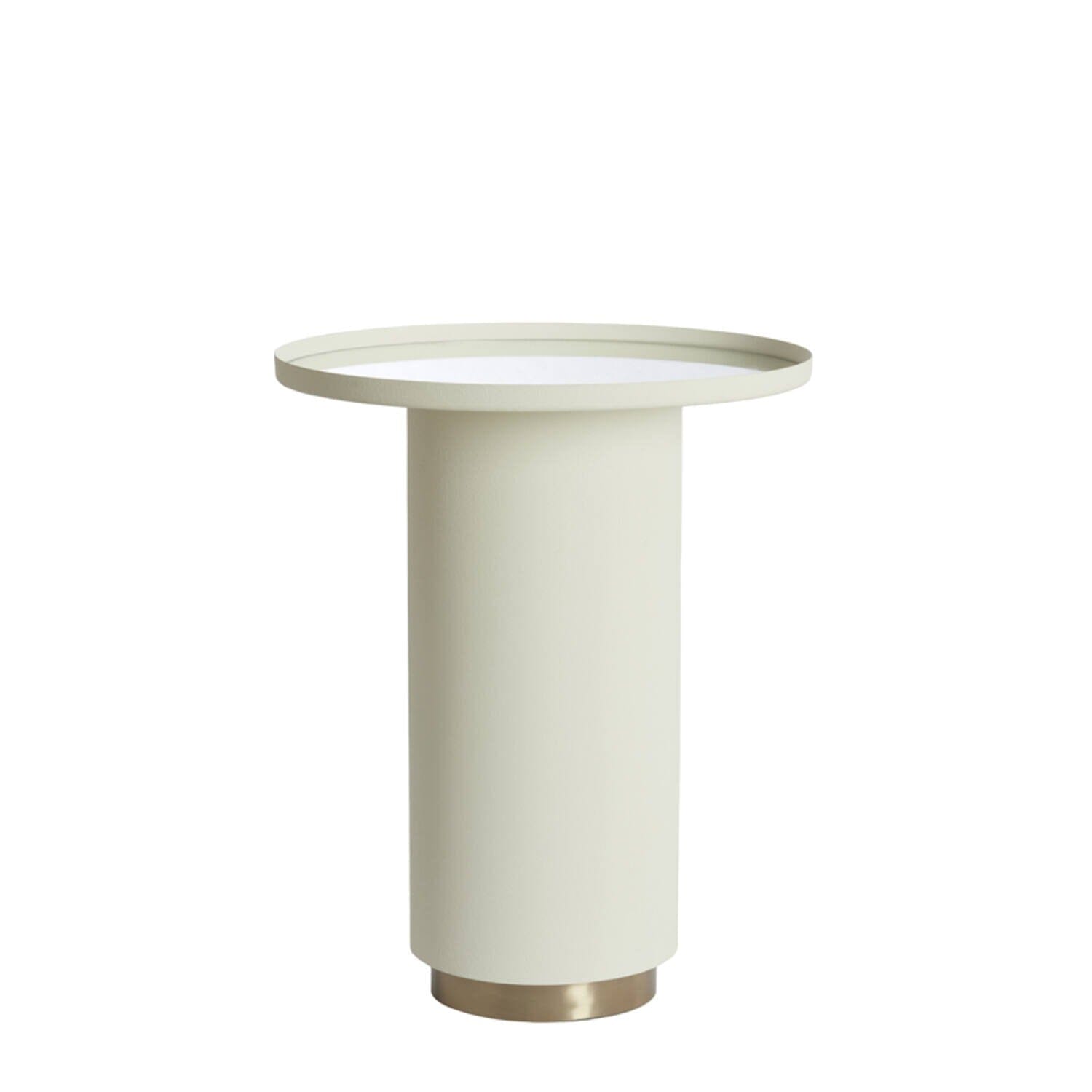 Cream & Light Gold Round Side Table