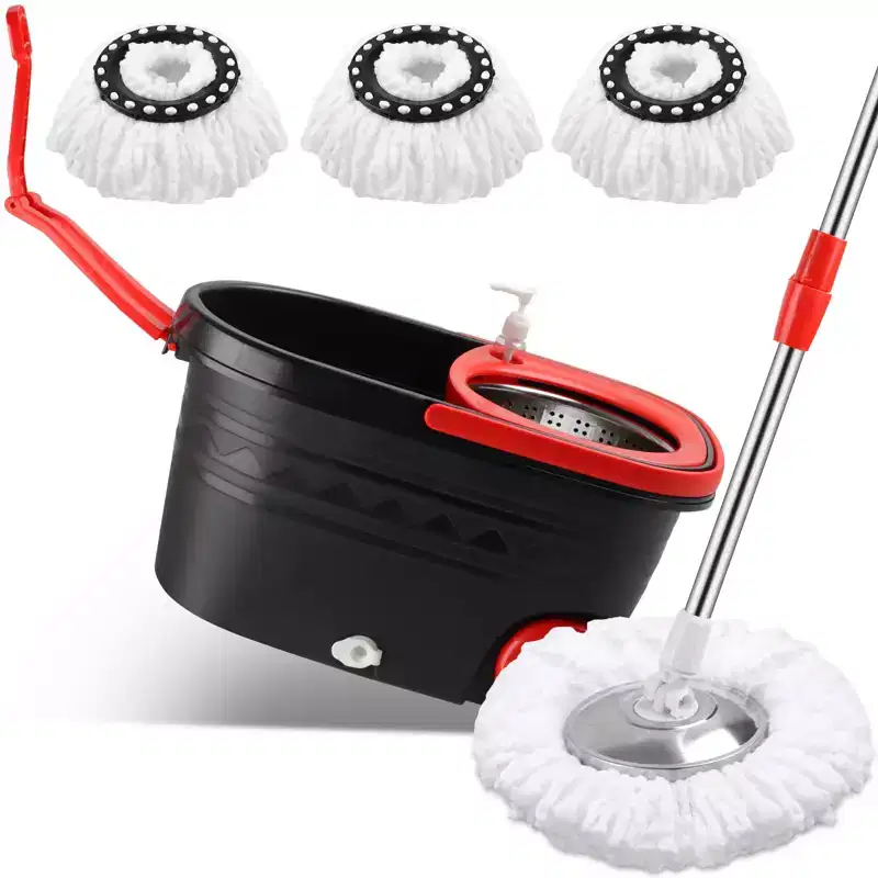 Spin Mop and Bucket with Wringer Set, 2X Round Wheels for Home Cleaning System