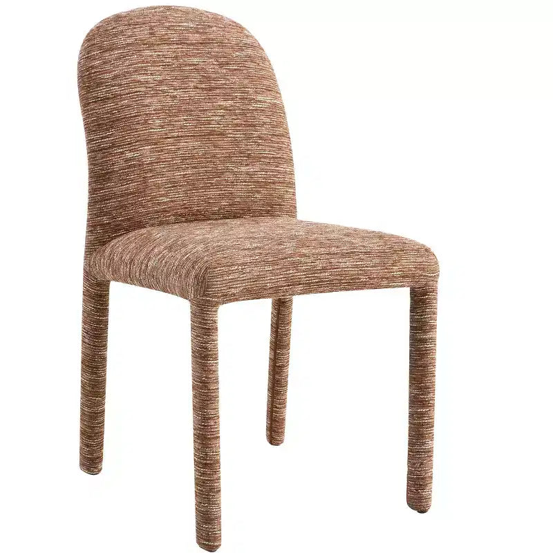 Modern Metal Chenille Upholstered Dining Chair, Set of 2