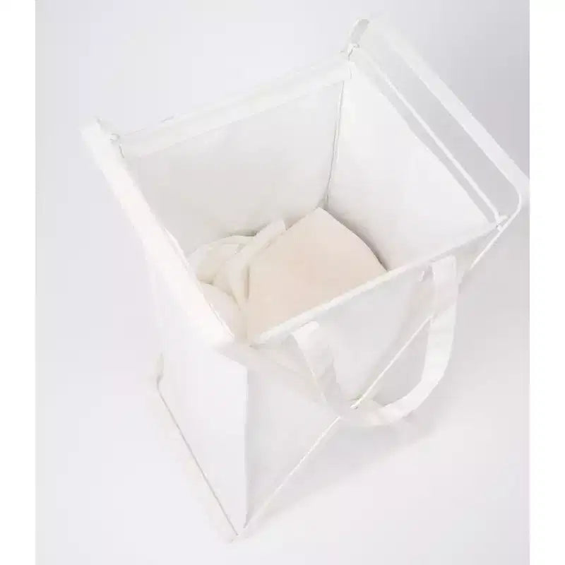 Laundry Hamper with Cotton Liner - Two Sizes - Steel + Cotton
