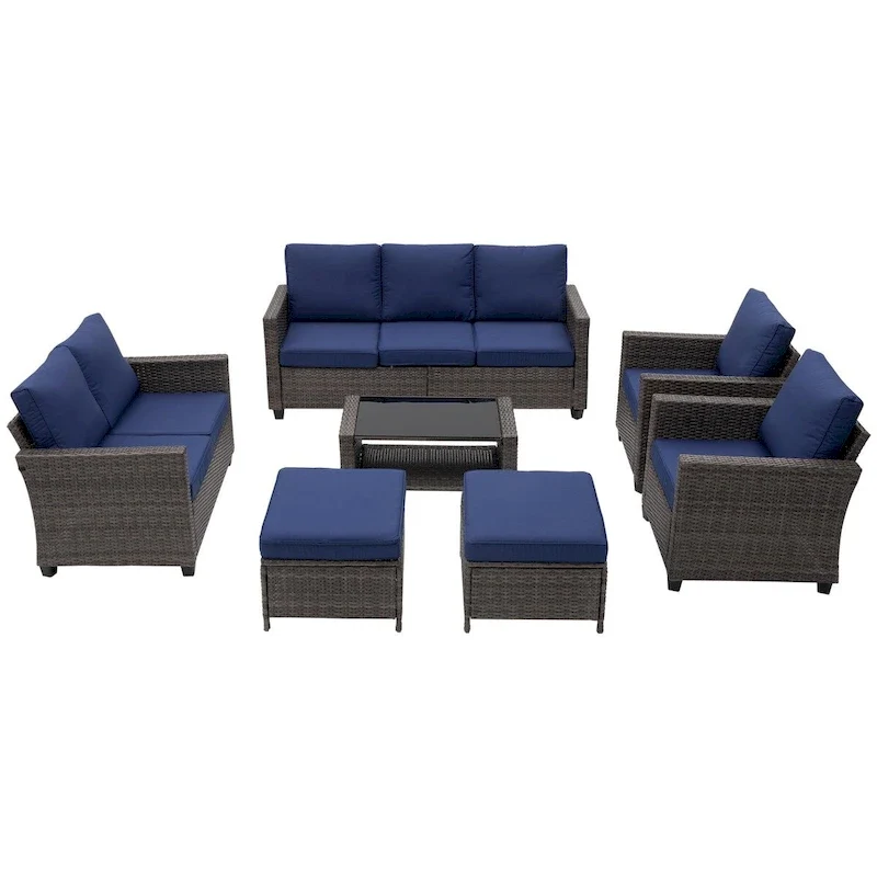 9 - Person Outdoor Seating Group with Cushions