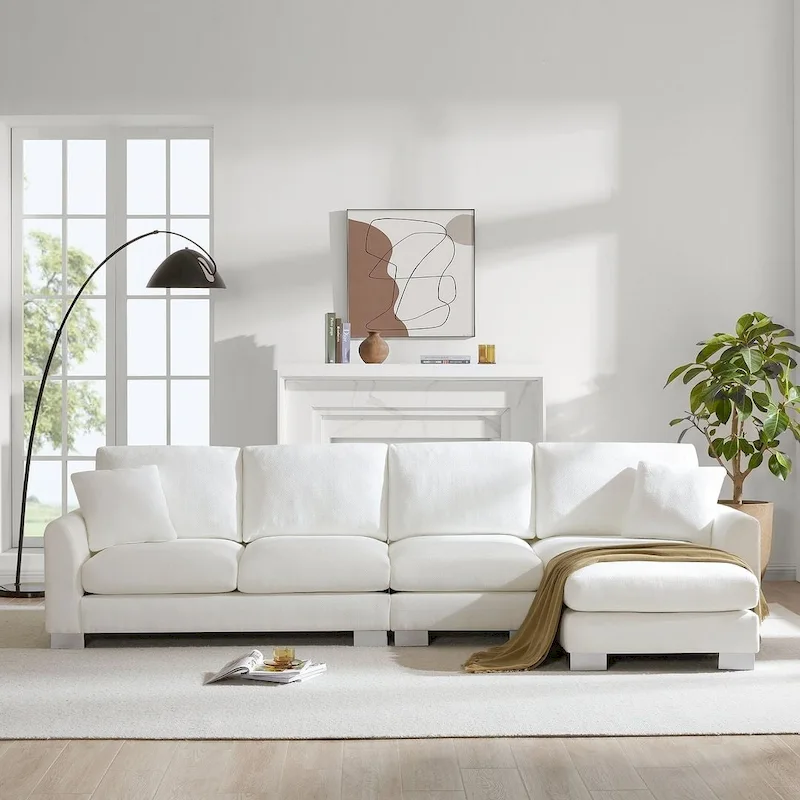 Oversized Sectional Couch with Chaise Lounge, L-shaped Chenille Sectional Sofa for Living Room,Apartment,Office