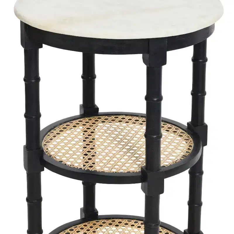 Storied Home Round End Table Black