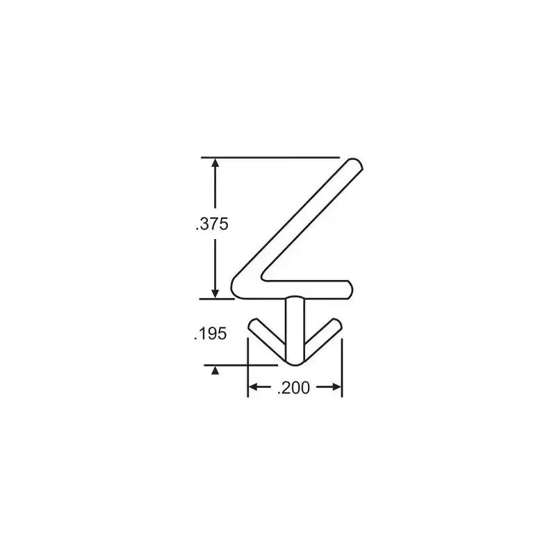 Brixwell Sweep Seal Weatherstrip, Vinyl Material, 3/8 Height, White Finish