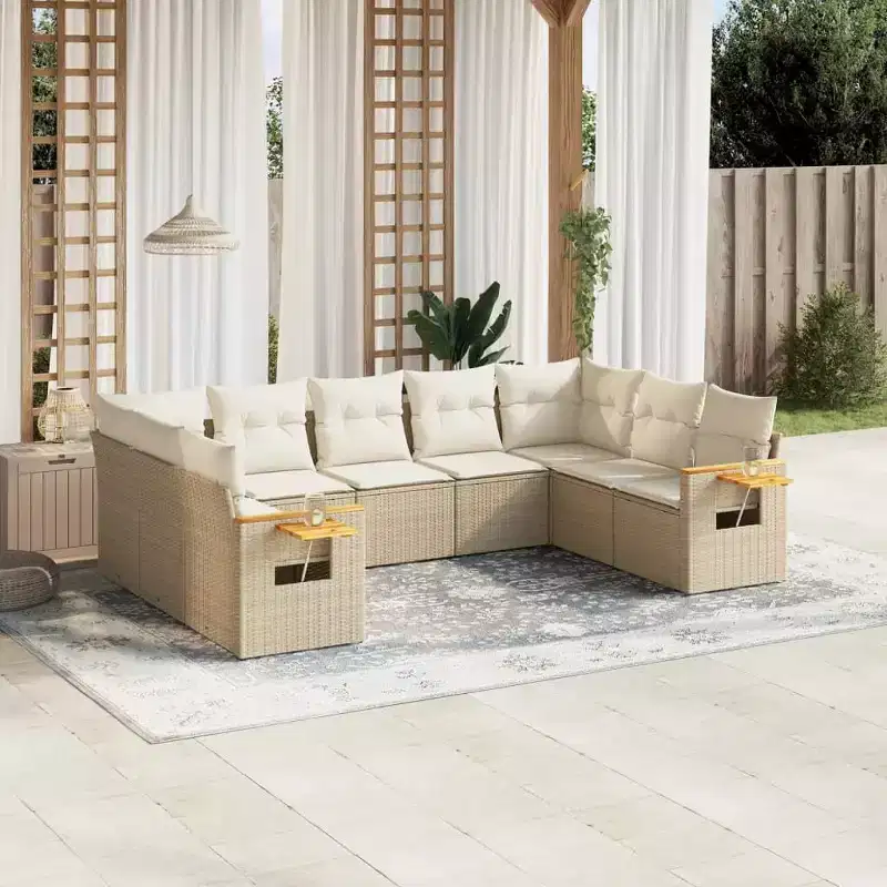 vidaXL Outdoor Sofa Set with Cushions in Different Colors