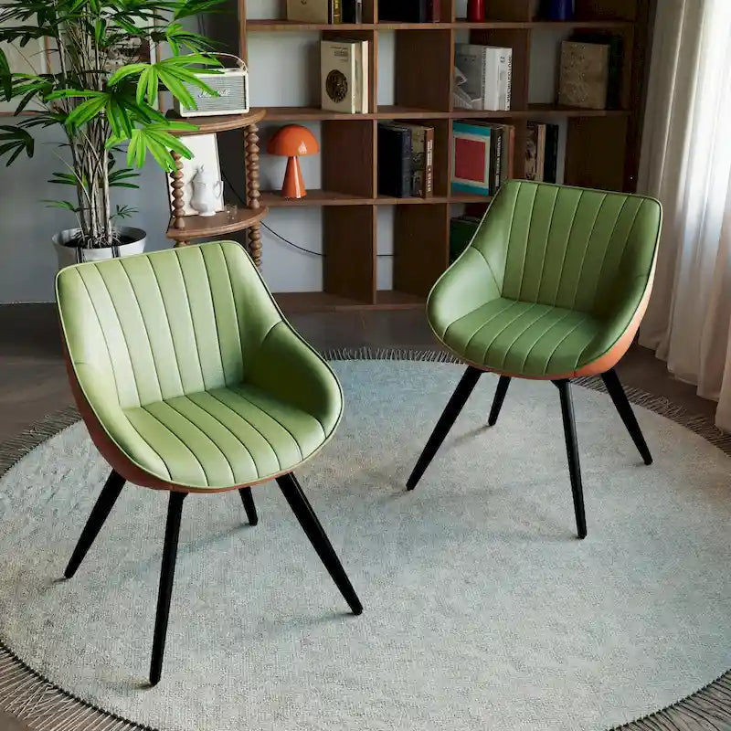 Set Of 2 Dining Chairs With Metal Legs