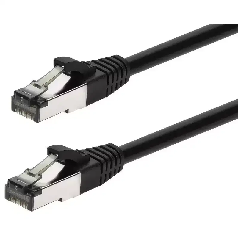 Monoprice Cat8 Patch Cable - 0.5 Feet - Black | Double Shielded (S/FTP), 28AWG, 2GHz, 40G, Pure Bare Copper, Snagless RJ45, Ethernet Cable